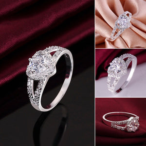 Exquisite Silver Heart Ring