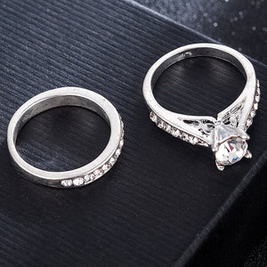 Crystal Charm Lovers Ring