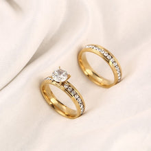 Load image into Gallery viewer, Romantic Stainless Steel Crystal Ring Set