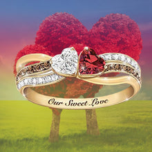 Load image into Gallery viewer, Romantic Two-Color Heart Zircon Ring