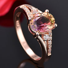 Load image into Gallery viewer, Rose Gold Pink Crystal Ring