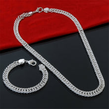 Load image into Gallery viewer, 3mm Link Chain Necklace Bracelet Set