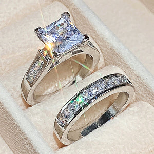 Luxury Square Zirconia Fashion Ring Set