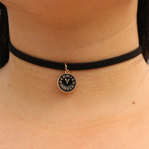 Women Black Velvet Suede Leather Choker Necklaces