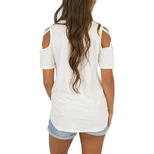 Load image into Gallery viewer, Short Sleeve Cold Shoulder Tops