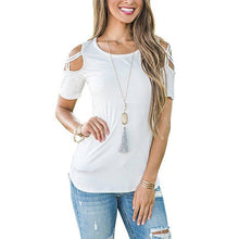 Load image into Gallery viewer, Short Sleeve Cold Shoulder Tops