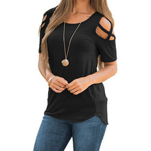 Load image into Gallery viewer, Short Sleeve Cold Shoulder Tops