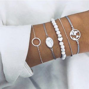 Shell Moon Bracelet Fashion Jewelry Set