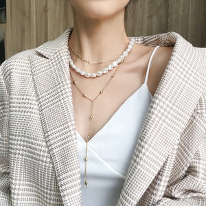 Multi-layer Imitation Irregular Pearls Necklace